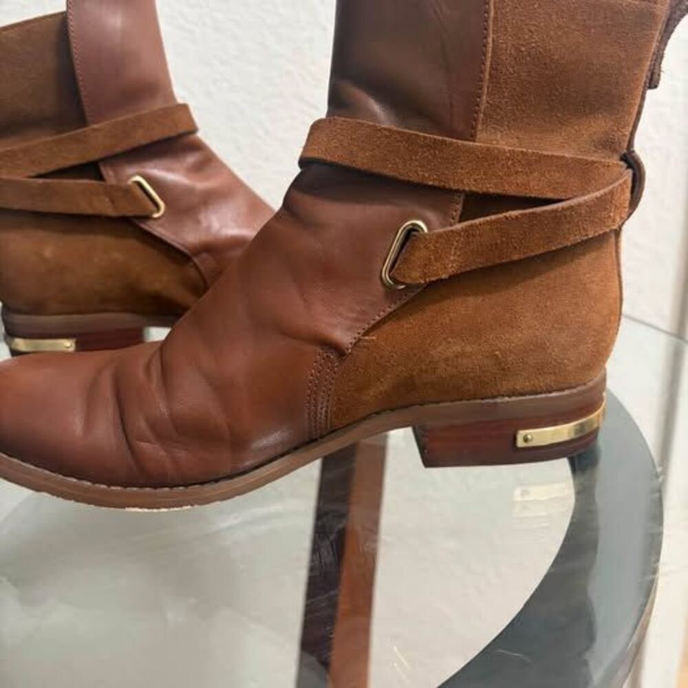 Michael Kors Brown Leather and Suede Ankle Boots